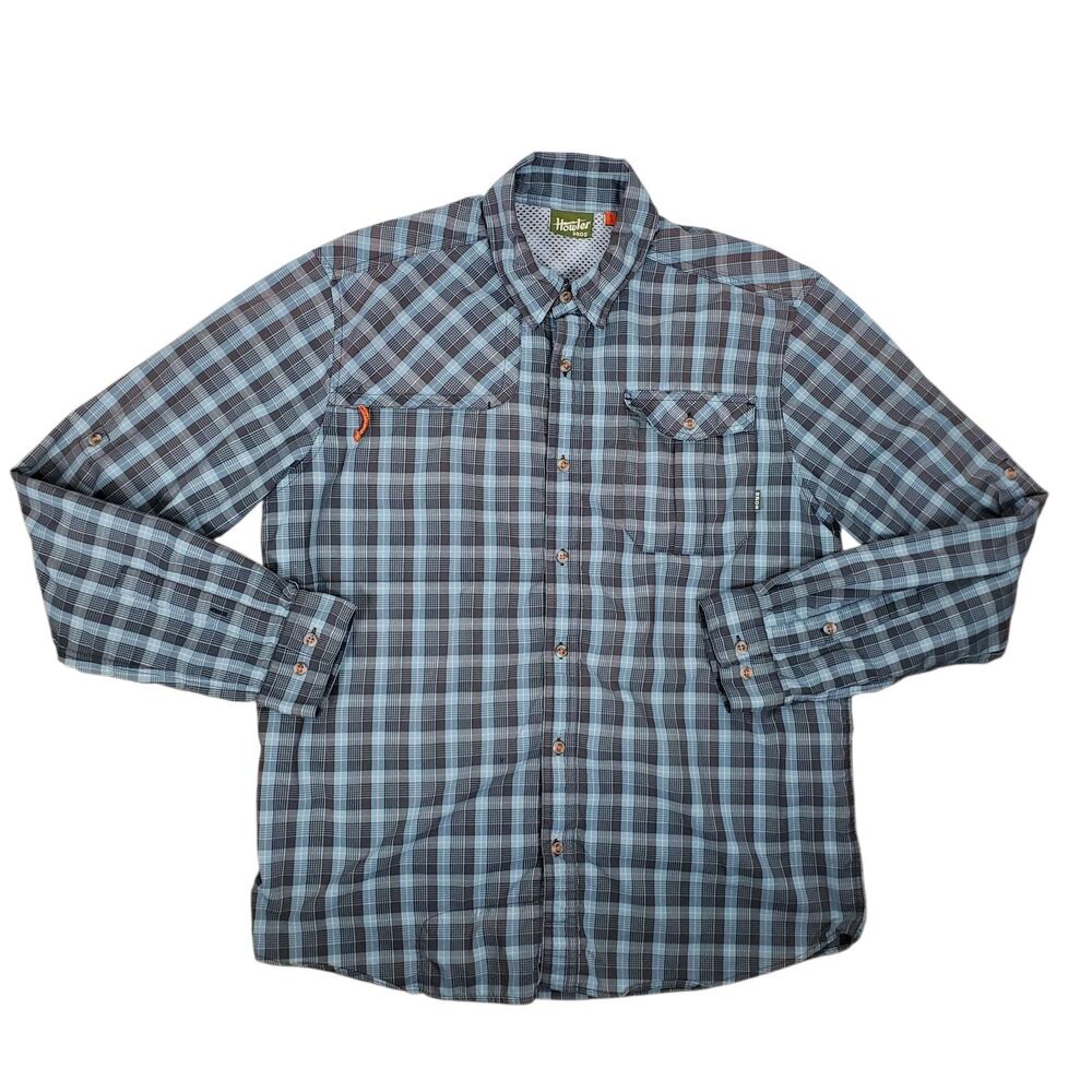 Howler Bros Shirt Mens S Plaid Fishing Vented Long Sleeve Performance Roll Tab